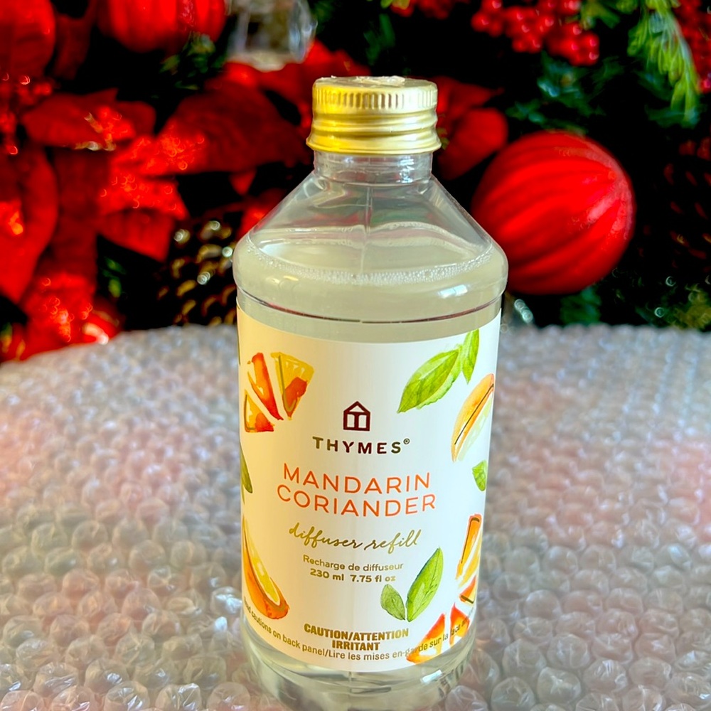 Thymes Mandarin Coriander Reed Diffuser Oil - Room Fragrance Oil - Flameless